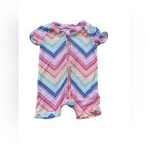 Little Sleepies Size 0-3 Months Rainbow Chevron Bamboo Shorty Pajamas Romper
